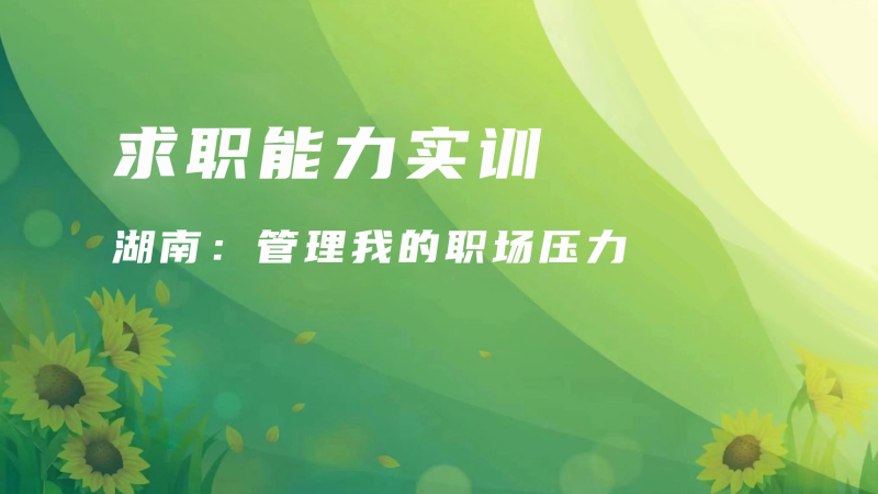 湖南：管理我的职场压力